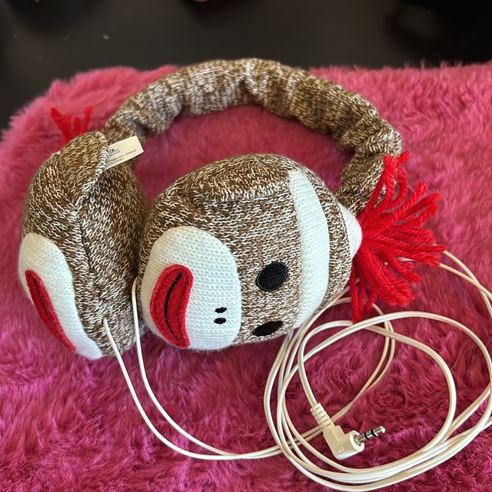Westminster Sock Monkey Ear Phones!!  Excellent condition has regular headphone